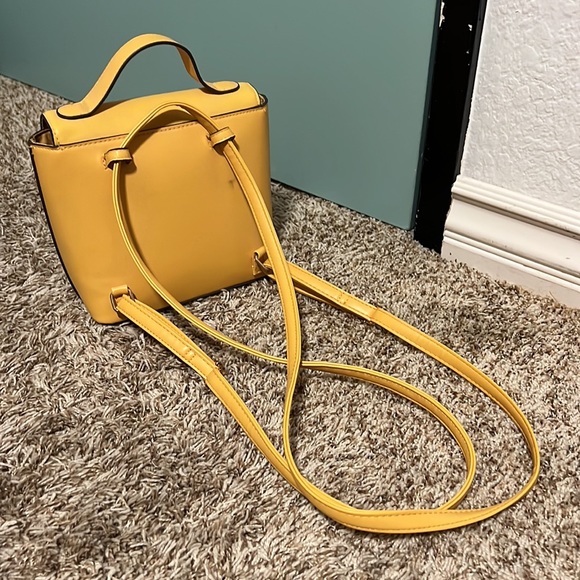 Convertible Yellow Structured Mini Backpack/Purse - Picture 3 of 3